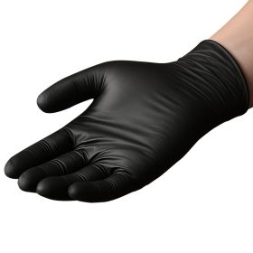Disposable Gloves, 4.5 Mil Black Nitrile Gloves with Textured Fingertips, Latex & Powder-Free, Food-Grade, Puncture Resistance