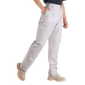 FR Pants for Men, 9 oz 100% Cotton, Flame-Resistant Cargo Pants with Multi-Pockets and Elastic Waist, Reinforced Tear-proof Stitching