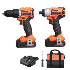 Tool Combo Kit, 20V Max Cordless 2-Tool Combo Kit, with 1/2 in Impact Drill, 1/4 in Impact Driver