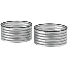 Set of 2 Raised Garden Bed, Metal Planter Box with Safety Edging, Easy-to-assemble Stock Tank 3'x3'x1.4' Silver