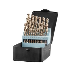 Cobalt Drill Bit Set, 29 Pcs, M35 High Speed Steel Cobalt Drill Bits with Storage Case, for Drilling Metal, Stainless Steel, Aluminum Alloy, Wood