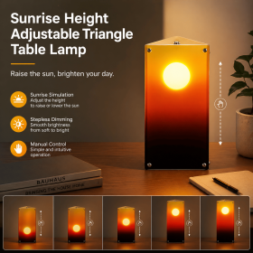 Sunrise Sunset Table Lamp, Interactive Sunset Mood Light with Manual Height, Accent Lights, Ambient night light, Adjustable "Sun", Birthday Gifts
