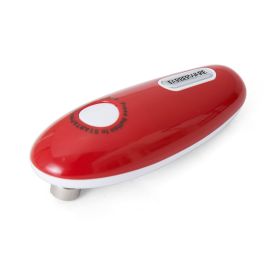Red and White Battery Operated Can Opener
