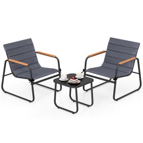 3 Pieces Patio Bistro Set Outdoor Fabric Conversation Set
