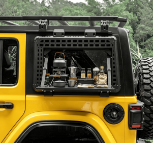 Rear Window Storage MOLLE Panel Flank Kit With Fold Down Stable Worktable for MOLLE Accessories