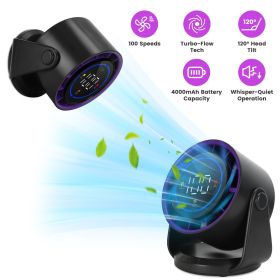 Multi-Speed Personal Desk Fan 100 Adjustable Airflow Levels LCD Control Panel