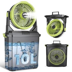 5 In 1 20000mAh 10L Bucket Portable Misting Fan Indoor Outdoor Rechargeable Camping Cooling Fan Work As Air Cooler Humidifier Power Bank & RGB Ni