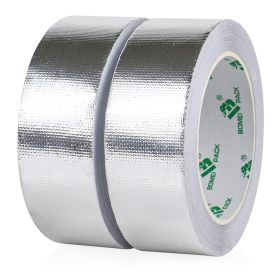 Adhesive Aluminum Foil Heat Shield Tape 2 Pack Barrier Fiberglass Thermal Insulation Reflective Material High Temp Protection (1.5 inch)