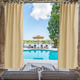 Beige Toile Outdoor Thermal Blackout Curtain - 50 in. W x 120 in. L 1panel