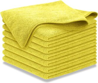 Microfiber Cleaning Cloth Yellow - 8 Pcs 12.5"x12.5" - High Performance - 1200 Washes