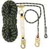 Vertical Lifeline, 150ft (45.7m) Outdoor Climbing Rope 30KN Breaking Tension, Static Rock Climbing Rope with Steel Snap Hooks and Rope Grap