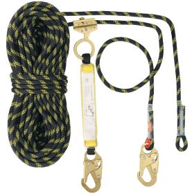 Vertical Lifeline, 150ft (45.7m) Outdoor Climbing Rope 30KN Breaking Tension, Static Rock Climbing Rope with Steel Snap Hooks and Rope Grap