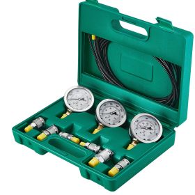Hydraulic Pressure Test Kit, 250/400/600bar, 3 Gauges 6 Test Couplings 3 Test Hoses