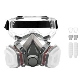 Respirator Mask, Reusable Half Face Cover with Safety Glasses and Filters, Organic Vapor Mask and Dust-proof Face Cover, for Painting, Polishing