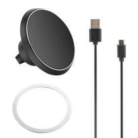 1Pc Magnetic  Qi Wireless Car Charger Car Phone Charger For IOS Phone XS MAX XR Galaxy S10 S9 Tablet GPS Device (Option: Black)