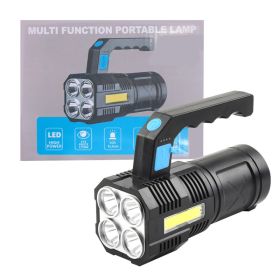 LED Flashlight USB Rechargeable Torch COB Spotlight Camping Light Emergency Lamp 4 Modes Waterproof Work Light Free Shipping Via DHL-Ground,canno (Option: Black)