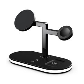 4 In 1 Aluminum Alloy Magnetic Wireless Charger Stand (Option: Black)