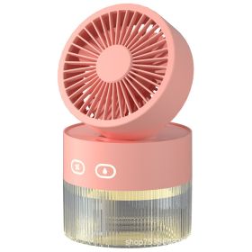 Multifunctional Spray Cooling desk Fan USB Mini Fan Desktop Turbine Foldable Cold Air Humidification fan (Color: green, size: Rechargeable)