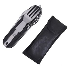 Multifunctional Outdoor Camping Portable Folding Tableware (Type: Cookware Accessories, Color: black)