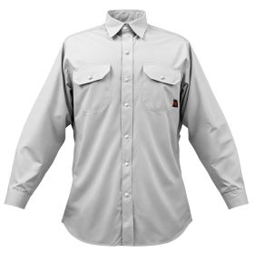 FR Shirts for Men, 7oz. Flame Resistant Welding Jacket, Machine Washable Cotton Heat-Resistant Welding Shirt (Clothing Size: Size XL, Clothes Color: Gray)
