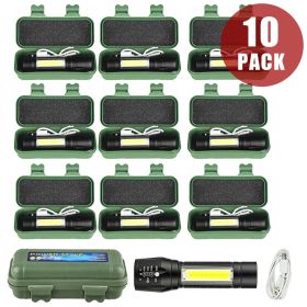 2Set USB Rechargeable COB LED Flashlight Zoomable Torch Light Lamp Camping Portable(Must Provide A Hazardous Materials Shipping Label For Self-pi (Quantity: 10 sets)