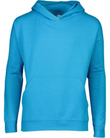 Youth Pullover Fleece Hoodie - BLACK - XS (Color: TURQUOISE, size: L)