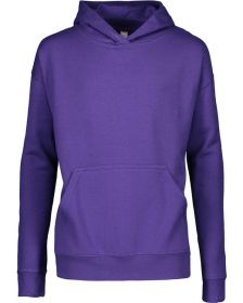 Youth Pullover Fleece Hoodie - BLACK - XS (Color: Purple, size: M)