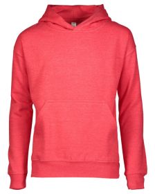 Youth Pullover Fleece Hoodie - BLACK - XS (Color: VINTAGE RED, size: XL)