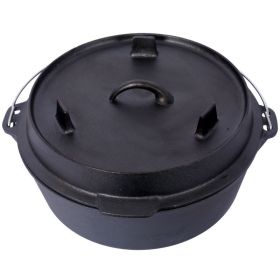 Outdoor Camping Deep Pot for Camping Cooking BBQ Baking (Type: 6 Quart, Color: black)