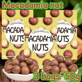 3 Bags Macadamia Nuts Cream Flavored Nuts Roasted Nuts Dried Fruits Casual Snacks Walnut Meat Instant Dry Goods Office Snacks Party Snacks Adult Fast (Capacity: 50g*3 bags)