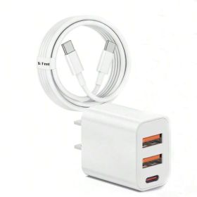 Charger Cable - Portable, Durable, Essential For Charging Compatible With Multiple Devices And Ensures Device Safety. (Option: White)